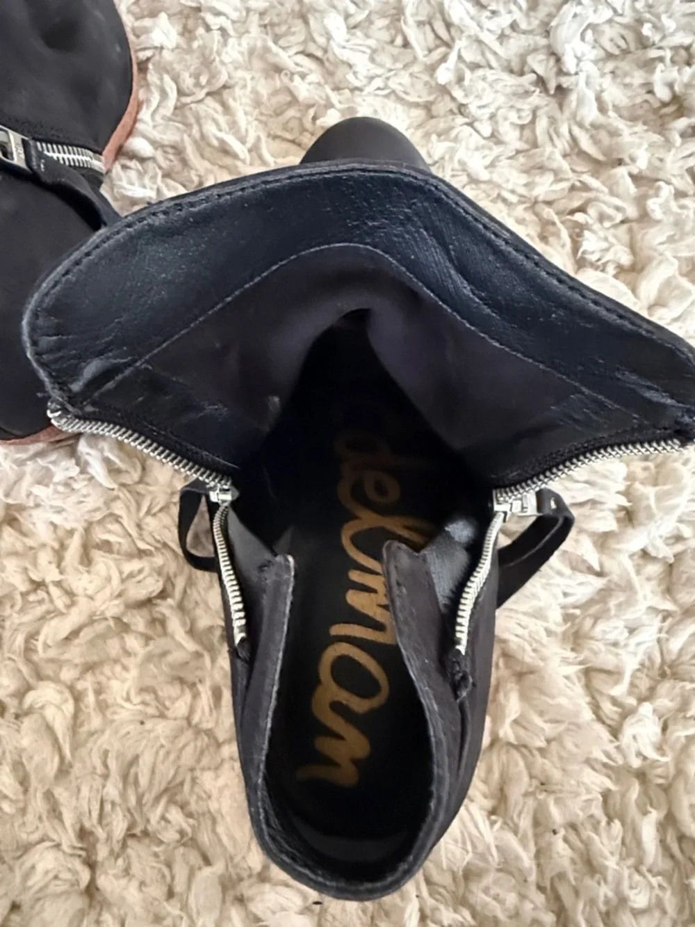 Sam Edelman Black Suede Ankle Booties with Side Zipper
